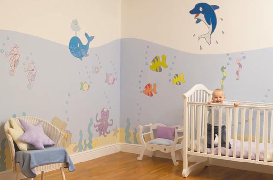 Дизайн стен детской комнаты (22)