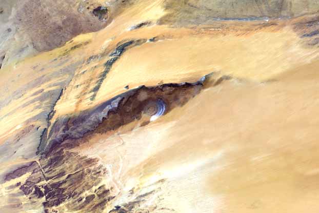 Richat Structure, Mauritania, True Colour Satellite Image