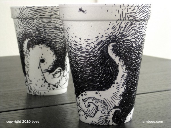Рисунки на кофейных стаканах от Cheeming Boey (15)