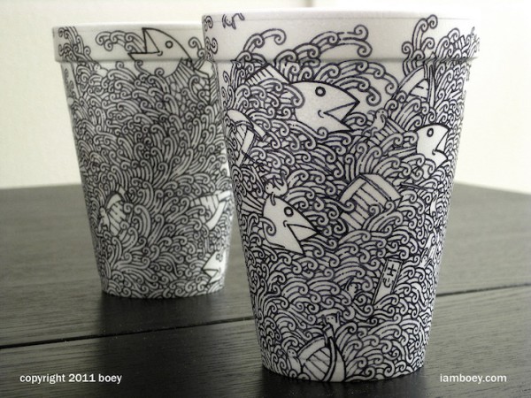 Рисунки на кофейных стаканах от Cheeming Boey (5)