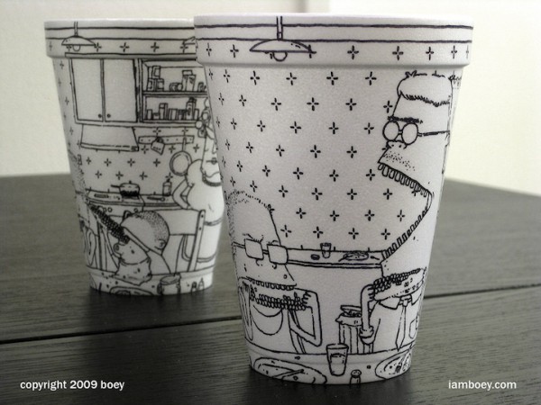 Рисунки на кофейных стаканах от Cheeming Boey (11)