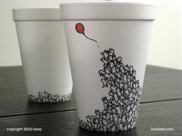 Рисунки на кофейных стаканах от Cheeming Boey (9)