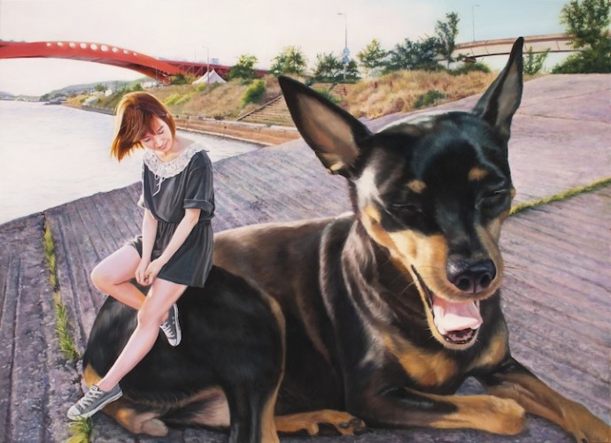 Девочка и ее гигантская собака (1)