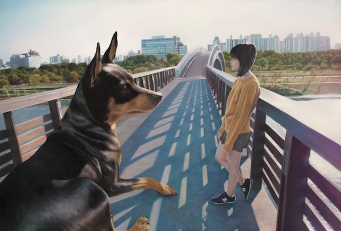 Девочка и ее гигантская собака (10)