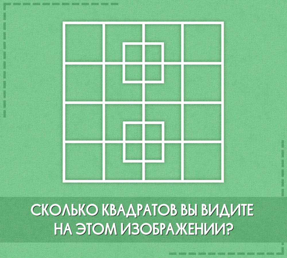 Сколько всего квадратов изображено на рисунке