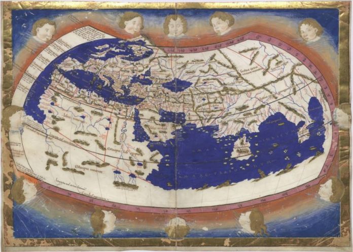 Старинная карта мира в проекции Меркатора — Mapny